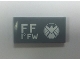 Part No: 87079pb0085R  Name: Tile 2 x 4 with Avengers Logo and 'FF 1° FW' Pattern Model Right Side (Sticker) - Set 6869