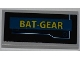 Part No: 87079pb0110  Name: Tile 2 x 4 with Blue Line and Yellow 'BAT-GEAR' on Dark Blue Background Pattern (Sticker) - Set 6860