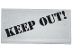 Part No: 87079pb0179  Name: Tile 2 x 4 with Black 'KEEP OUT!' Pattern (Sticker) - Set 60046