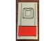 Part No: 87079pb0605  Name: Tile 2 x 4 with Red Rectangle and Black Lines Hatch Pattern (Sticker) - Set 76127