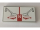 Part No: 87079pb0606  Name: Tile 2 x 4 with Capital Letter N, Red Circular Arrows, and Technic Crane Cab Movement on White Background Pattern (Sticker) - Set 42082