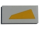 Lego part: Tile 2 x 4 with Bright Light Orange Trapezoid Pattern Model Left Side (Sticker) - Set 75309