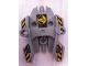 Lot ID: 327407733  Part No: 87820pb04  Name: Hero Factory Shield Type 1 with Fist Facing Right and Black and Yellow Danger Stripes Pattern (Stickers) - Set 7157