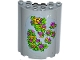 Part No: 87926pb007  Name: Cylinder Half 3 x 6 x 6 with 1 x 2 Cutout with Yellow and Pink Flowers and Green Leaves Pattern (Sticker) - Set 41065