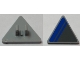 Part No: 892pb031L  Name: Road Sign 2 x 2 Triangle with Clip with Blue Stripe on Dark Bluish Gray Background Pattern Model Left Side (Sticker) - Set 75012