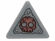 Part No: 892pb033  Name: Road Sign 2 x 2 Triangle with Clip with Worn Metal Plate and Skull Pattern (Sticker) - Set 70829