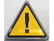 Part No: 892pb037  Name: Road Sign 2 x 2 Triangle with Clip with Warning Sign with Black Exclamation Mark on Yellow Background Pattern (Sticker) - Set 70813