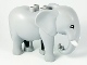 Part No: 89874c01pb04  Name: Duplo Elephant Adult, Walking with White Tusks, Black Eyes Semicircular Pattern