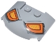 Lot ID: 384857347  Part No: 93604pb15  Name: Wedge 3 x 4 x 2/3 Triple Curved with Orange and Yellow Headlights / Eyes Pattern