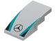 Part No: 93606pb203  Name: Slope, Curved 4 x 2 with Mercedes-Benz Logo, Dark Turquoise Stripes, Black Triangles Pattern
