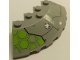 Part No: 95188pb29R  Name: Brick, Round Corner 6 x 6 with Slope 33 Edge, Facet Cutout with Round Vent and Lime Hexagons on Transparent Background Pattern Model Right Side (Sticker) - Set 76040
