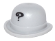Part No: 95674pb02  Name: Minifigure, Headgear Hat, Bowler with Black Question Mark Pattern