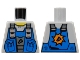 Lot ID: 333919332  Part No: 973pb0536  Name: Torso Power Miners Blue Vest with Pockets and Drill Tip over Sweaty Shirt Pattern