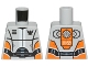 Lot ID: 398349821  Part No: 973pb1267  Name: Torso Galaxy Squad Robot with Wide Black Belt and Orange Plates on Sides Pattern