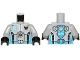 Part No: 973pb1271c01  Name: Torso Galaxy Squad Robot with Dark Azure and Black Piping Pattern / Light Bluish Gray Arms / Black Hands