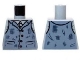 Lot ID: 394188454  Part No: 973pb1430  Name: Torso Shirt and Sand Blue Vest Tattered with 4 Buttons Pattern