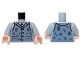 Lot ID: 403124135  Part No: 973pb1430c01  Name: Torso Shirt and Sand Blue Vest Tattered with 4 Buttons Pattern / Light Bluish Gray Arms / Light Nougat Hands