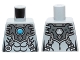 Part No: 973pb1633  Name: Torso Chima Silver Armor with Straps and Blue Round Jewel (Chi) Pattern