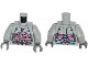 Part No: 973pb1666c01  Name: Torso Robot with Armor, Kraang and Control Harness Pattern / Light Bluish Gray Arms / Dark Bluish Gray Hands