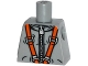 Part No: 973pb1788  Name: Torso Spacesuit with Silver Zipper and Orange Harness Pattern