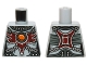 Part No: 973pb2030  Name: Torso Chima Female Outline with Chains, Dark Red Armor and Orange Round Jewel (Fire Chi) Pattern
