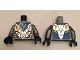 Lot ID: 395644237  Part No: 973pb2279c01  Name: Torso Nexo Knights Armor with Orange and Gold Circuitry and Emblem with Blue Falcon Pattern / Flat Silver Arms / Dark Blue Hands