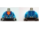 Part No: 973pb2869c01  Name: Torso Nexo Knights Armor with Orange Emblem with Yellow Crowned Lion, Blue Panels Pattern / Dark Azure Arms / Light Bluish Gray Hands