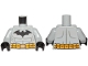 Part No: 973pb4182c01  Name: Torso Batman Logo with Muscles and Yellow Utility Belt Pattern / Light Bluish Gray Arms / Black Hands