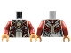 Part No: 973pb4521c01  Name: Torso Armor, Gold Circles, Dark Red Trim Pattern / Dark Red Arms / Medium Nougat Hands