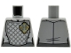 Part No: 973pb5972  Name: Torso Armor with Dark Bluish Gray Lattice Padding, Gold Crest Badge with Crown and Capital Letter G Pattern