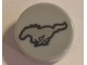 Part No: 98138pb085  Name: Tile, Round 1 x 1 with Silver Horse with Black Border Pattern (Ford Mustang Logo)