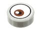 Part No: 98138pb141  Name: Tile, Round 1 x 1 with White Eye with Off-Center Reddish Brown Iris Pattern 1