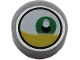 Part No: 98138pb145  Name: Tile, Round 1 x 1 with White Eye with Off-Center Green Iris and Yellow Eyelid Pattern