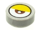Part No: 98138pb205  Name: Tile, Round 1 x 1 with White Eye with Centered Reddish Brown Iris and Half Closed Yellow Eyelid Pattern