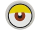 Part No: 98138pb417 Name: Tile, Round 1 x 1 with White Eye with Centered Reddish Brown Iris and Partially Closed Curved Yellow Eyelid Pattern Part No: 98138pb417 Name: Tile, Round 1 x 1 with White Eye with Centered Reddish Brown Iris and Partially Closed Curved Yellow Eyelid Pattern