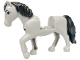 Lego part: Horse, Friends Style with 2 x 2 Cutout and Movable Neck with Molded Black Tail and Mane and Printed White Eyes and Black Eyebrows Pattern (Thunder)