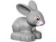 Lot ID: 404482067  Part No: dupbunnyc01pb03  Name: Duplo Bunny / Rabbit Head Pointed Straight with Whiskers and Pink Nose Pattern