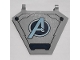Lot ID: 407835334  Part No: x1435pb034  Name: Flag 5 x 6 Hexagonal with Metallic Light Blue Avengers Logo Pattern (Sticker) - Set 76153