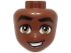 Part No: 101152  Name: Mini Doll, Head Friends Male with Thick Black Eyebrows, Dark Tan Eyes, and Open Mouth with Teeth Pattern