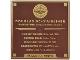 Part No: 10202pb077  Name: Tile 6 x 6 with Bottom Tubes, Textured Surface with Gold Pan Am Logo, 'DOUGLAS DC-3 AIRLINER' and 'Model no. 11378' Pattern