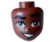 Lot ID: 375264947  Part No: 102333  Name: Mini Doll, Head Friends Male with Wavy Black Eyebrows, Dark Tan Eyes, and Lopsided Open Mouth Smile with Teeth Pattern