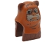 Part No: 102719pb02  Name: Minifigure, Head, Modified SW Ewok with Molded Dark Orange Hood and Printed Dark Brown Stitching and Wrinkles, Medium Nougat Lips and Nose, Tan Face Fur Pattern