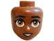 Part No: 107753  Name: Mini Doll, Head Friends with Black Eyebrows and Eyelashes, Dark Orange Eyes, Dark Brown Lips, Open Mouth Smile with Teeth Pattern