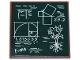Part No: 1751pb039  Name: Tile 4 x 4 with Dark Green Chalk Board, White Text, Charts, Geometry Diagram, Golden Ratio, Plant and '29.2' '1.618033' 'F=ma' Pattern (Sticker) - Set 21355
