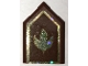 Part No: 22385pb224  Name: Tile, Modified 2 x 3 Pentagonal with Holographic Gold Leaf and Border Pattern (Sticker) - Set 41167