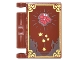 Part No: 24093pb011  Name: Minifigure, Utensil Book Cover with Gold Border and Star Constellation, Dark Brown Stains, Red Shining Crystal Pattern