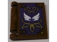 Part No: 24093pb017  Name: Minifigure, Utensil Book Cover with White Wings and Gold Filigree on Dark Purple Background Pattern (Sticker) - Set 41184