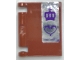 Part No: 24093pb018  Name: Minifigure, Utensil Book Cover with Dark Purple Crown and Heart on Silver Background Pattern (Sticker) - Set 40307