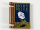 Part No: 24093pb026  Name: Minifigure, Utensil Book Cover with Gold Ocean and 'MOBY BRICK', White Brick, Black Rowboat Pattern