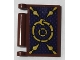 Part No: 24093pb038  Name: Minifigure, Utensil Book Cover with Gold Coiled Snake and Stingers on Dark Blue and Dark Purple Background Pattern (Sticker) - Set 71735